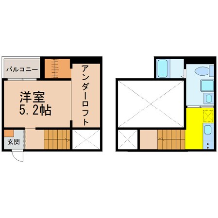 築地口駅 徒歩4分 2階の物件間取画像